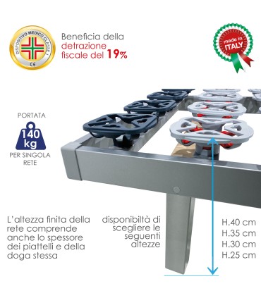 Rete Bed Active 360 Eco Fissa a doghe Piazza e Mezza