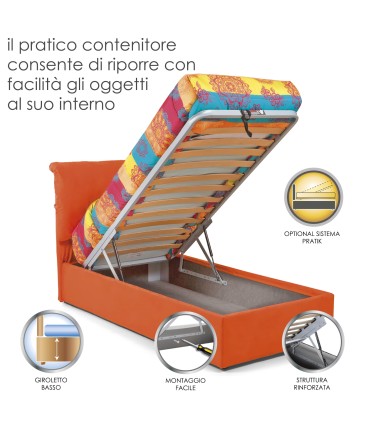 Letto Juanita Lux Singolo Contenitore