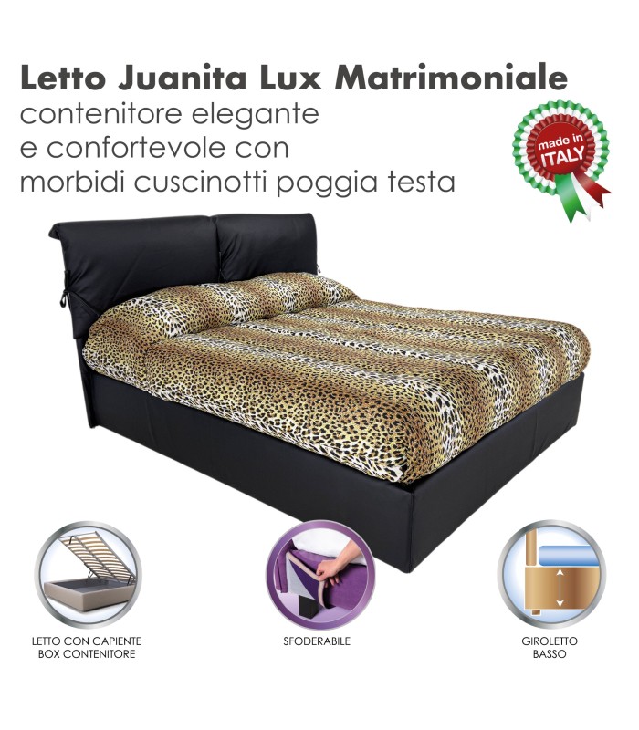 Letto Juanita Lux Matrimoniale Contenitore XFEED