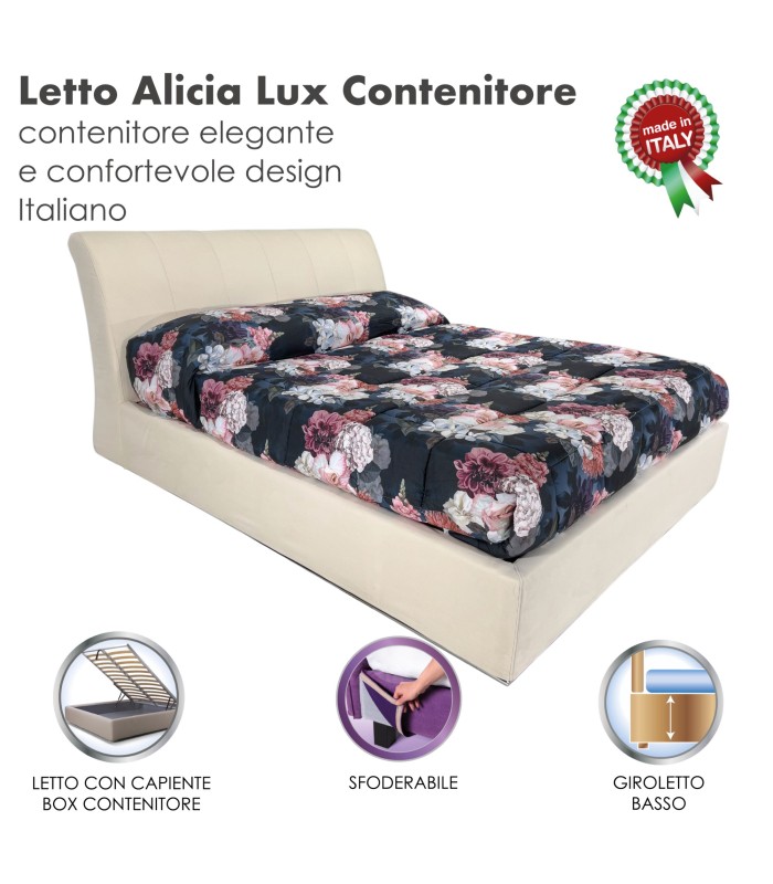 Letto Alicia Lux Contenitore Tek Nero 34 XFEED