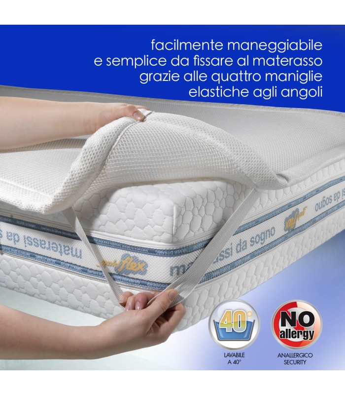 Coprimaterasso Matrimoniale BALDIFLEX Maxicool - Sfoderabile Con Zip, 160x190x26 Cm