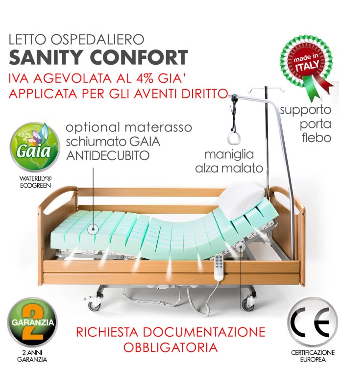 Letto Sanitario Ospedaliero IVA 4 XFEED