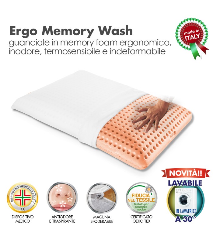 Cuscino Ergo Memory Wash Singolo XFEED