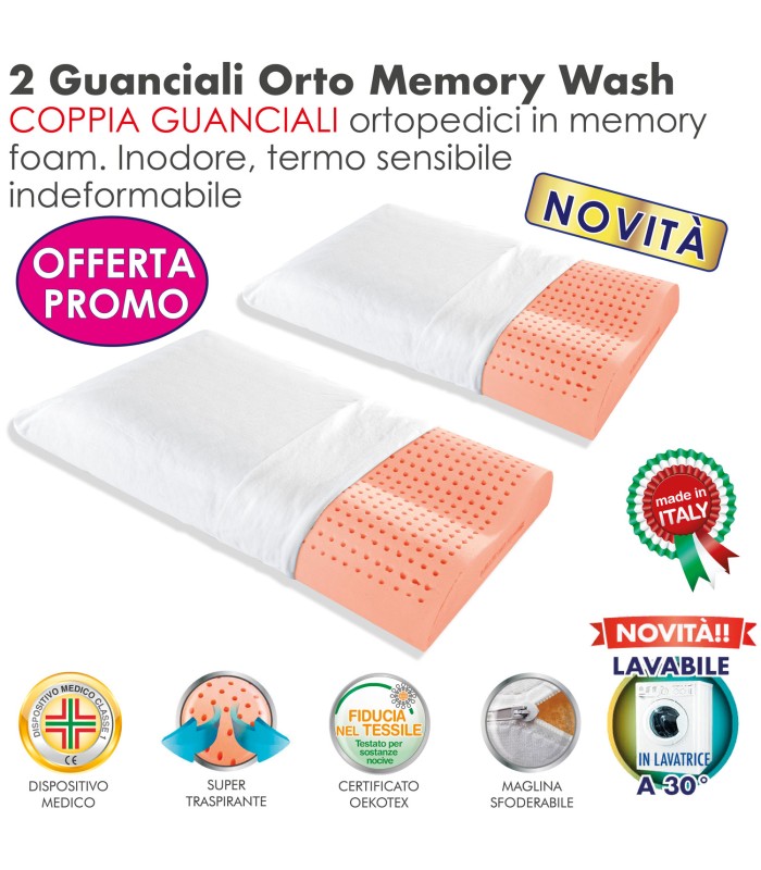 Cuscino Orto Memory Wash Singolo XFEED