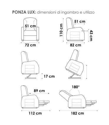 Poltrona Ponza LUX Reclinabile