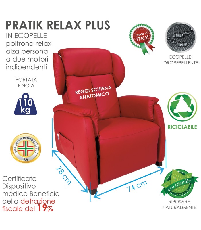 Poltrona Pratik Relax Plus Stella 16 Rosso XFEED