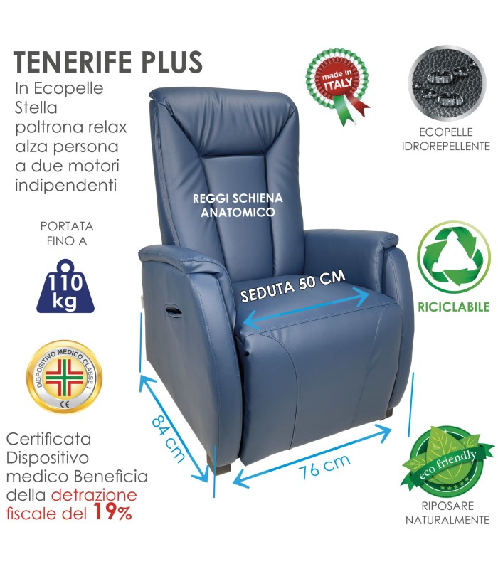 Poltrona Tenerife Plus Reclinabile Relax Stella 25 Petrol XFEED