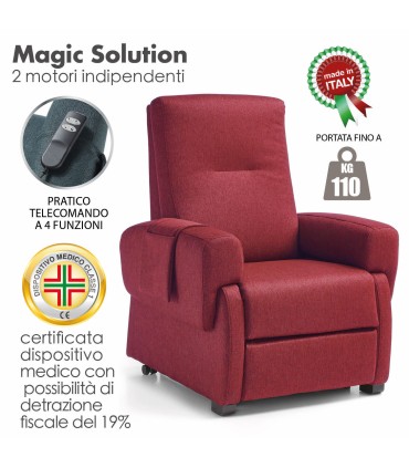 Poltrona Magic Solution Reclinabile Relax Ritz 09 Rosso