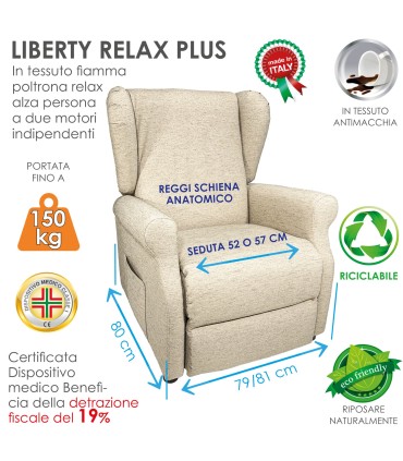 Poltrona Liberty Relax Plus Reclinabile Relax Fiamma 57 Beige