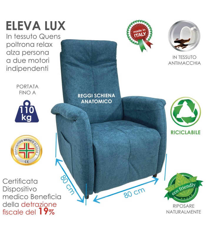 Poltrona Eleva Lux Queens Petrol XFEED