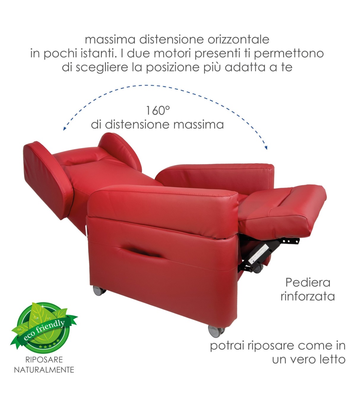 Poltrona relax reclinabile elettrica alzapersona Flora Baldiflex