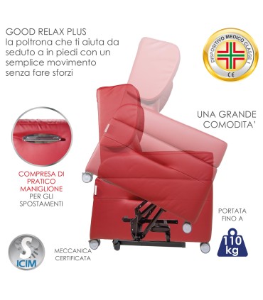 Poltrona Good Relax Plus Anziani Disabili Stella 17 Bordeaux