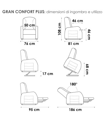 Poltrona Gran Confort Plus Jam 102 Grigio