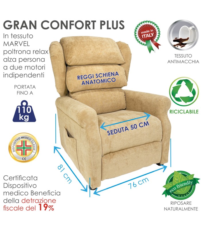 Poltrona Gran Confort Plus Jam 102 Grigio XFEED