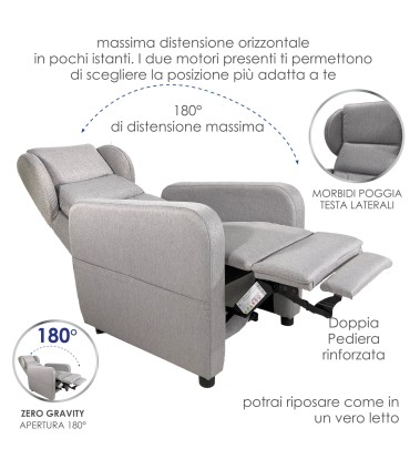 Poltrona Favignana Lux Dream 102 Grigio Chiaro
