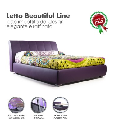 Letto Beautiful Line Imbottito Sconto