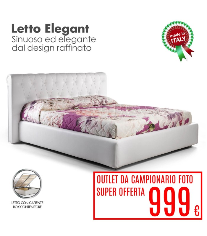 Goldflex - Letto con CONTENITORE piazza e mezza, SFODERABILE, tutto  ITALIANO nella misura 120x190 o 120x200 >>> STILE MODERNO con giroletto  avvolgente ANTI URTO. Ottimo il TELAIO in LEGNO MASSICCIO disponibile in