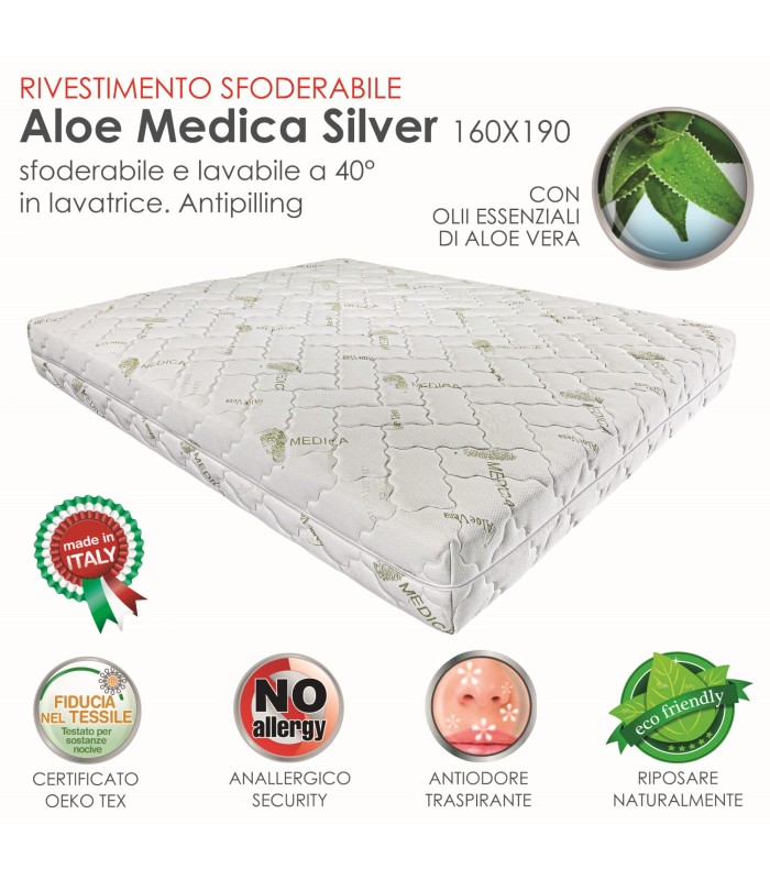 Rivestimento Aloe Medica Silver Matrimoniale XFEED