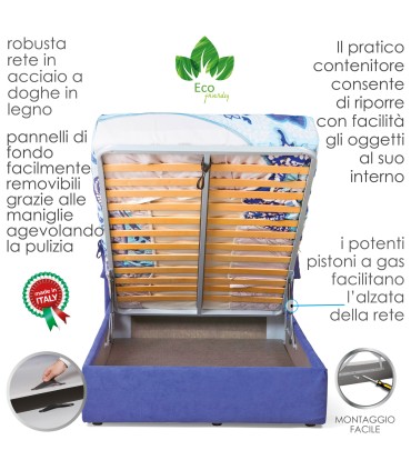 Letto Beatriz Lux Contenitore Piazza e Mezza