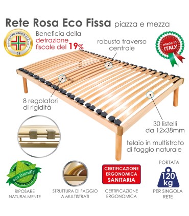 Rete Rosa Eco Fissa a Doghe Piazza e Mezza