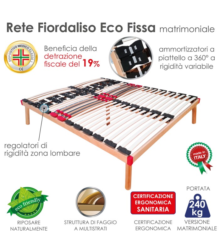 Rete Fiordaliso ECO Matrimoniale Legno XFEED