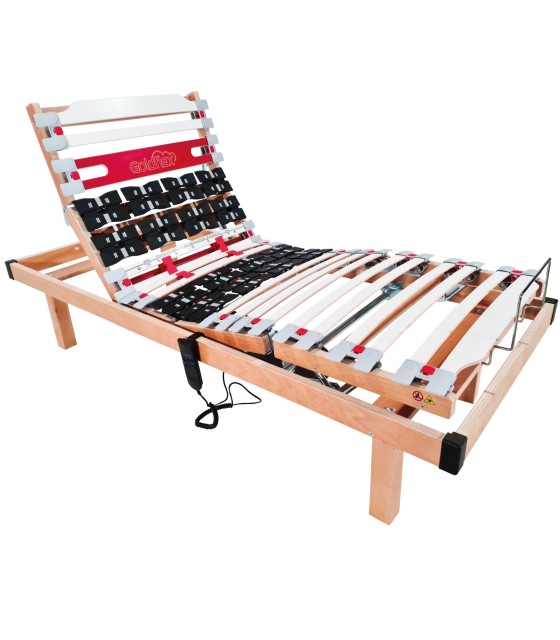 Rete Letto Ortopedica Goldflex Modello Rosa 80x190 - 2 Motori Indipendenti, 4 Zone Reclinabili, Altezza 40cm