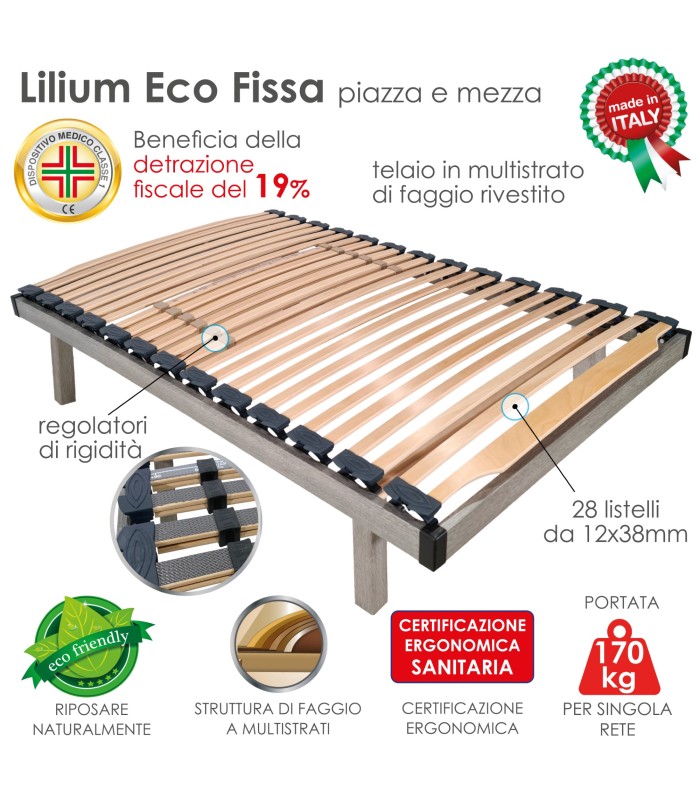 Rete Lilium Eco Fissa a Doghe Piazza e Mezza XFEED