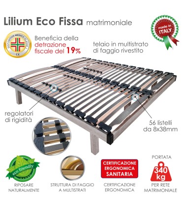 Rete Lilium Eco Fissa a Doghe Matrimoniale