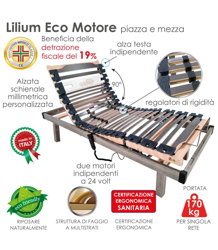 Rete Lilium Eco Motorizzata a Doghe Piazza e Mezza XFEED