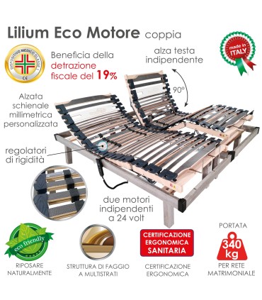 Rete Lilium Eco Motorizzata a Doghe Matrimoniale