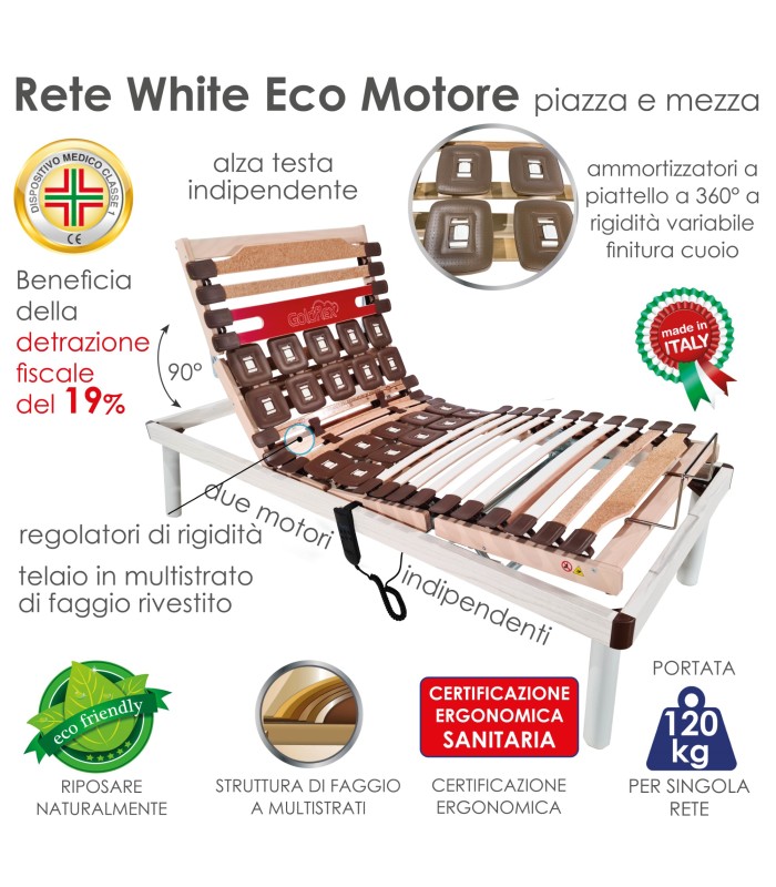 Rete White Tech Motore a doghe Piazza e Mezza XFEED