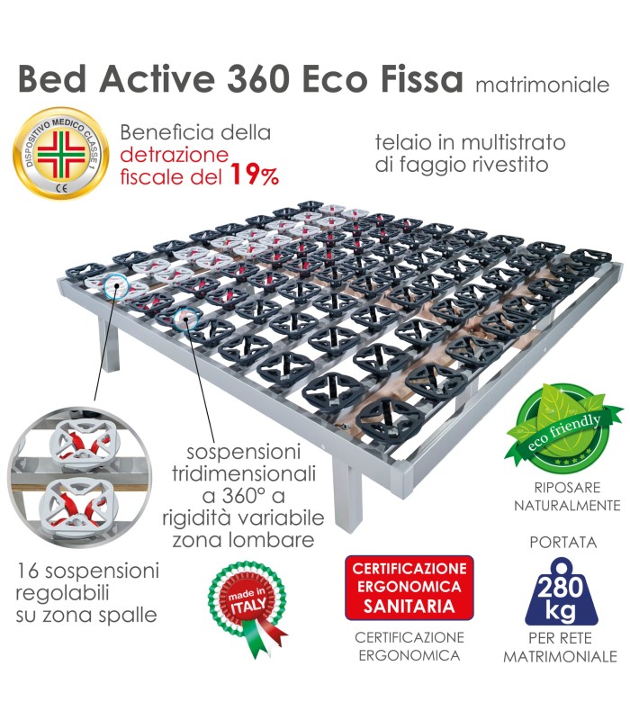 Rete Bed Active 360 Eco a doghe Matrimoniale XFEED