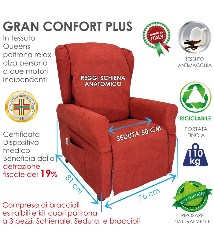 Poltrona Gran Confort Plus Jam 102 Grigio XFEED