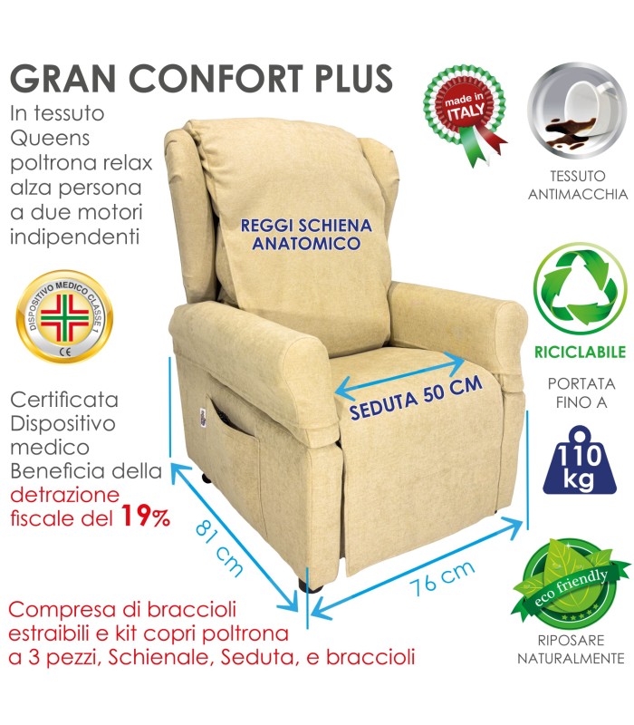 Poltrona Gran Confort Plus Jam 102 Grigio XFEED