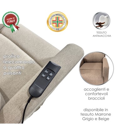 Poltrona Ischia Plus Reclinabile Anziani Beige