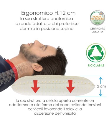 Guanciale Super Soft Ergonomico H 12