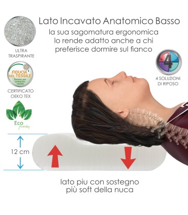 Guanciale Super Soft Multipose Scavato 8-12 cm
