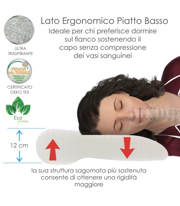 Guanciale Super Soft Multipose Scavato 8-12 cm