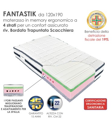 Materasso Fantastik Memory Piazza e Mezza