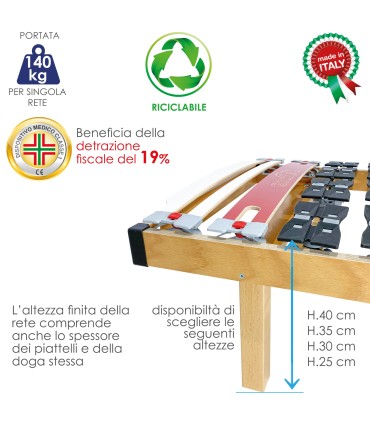 Rete Orchidea Double ECO Doghe in Legno Singola