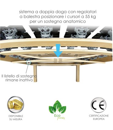 Rete Orchidea Double ECO Doghe in Legno Piazza e Mezza