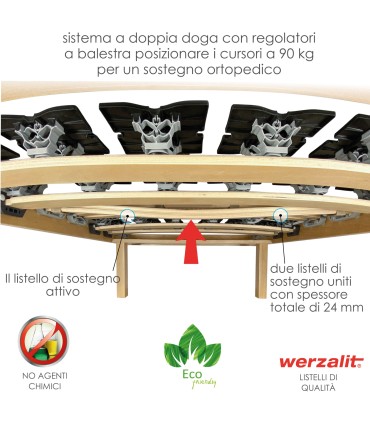 Rete Orchidea Double ECO Doghe in Legno Piazza e Mezza