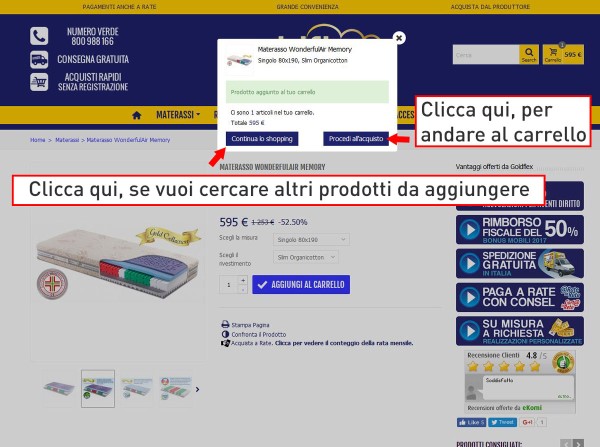 goldflex aggiungi al carrello